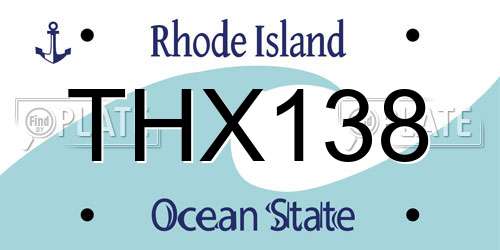 THX138 Rhode Island License Plate