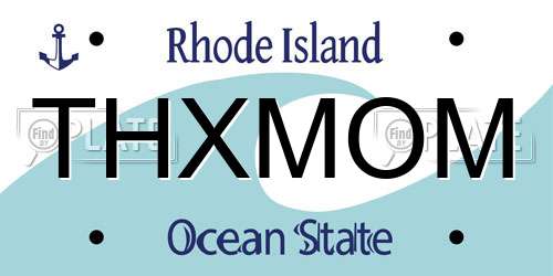 THXMOM Rhode Island License Plate