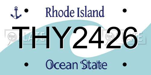 THY2426 Rhode Island License Plate