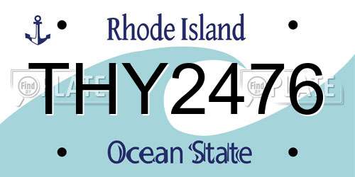 THY2476 Rhode Island License Plate