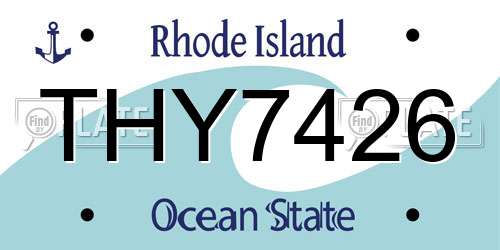 THY7426 Rhode Island License Plate