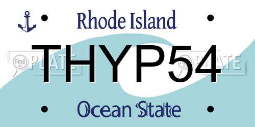 THYP54 Rhode Island License Plate