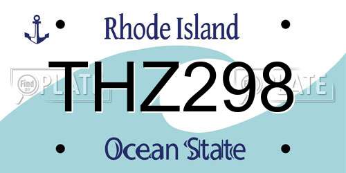 THZ298 Rhode Island License Plate
