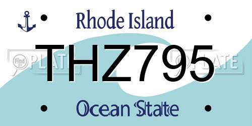 THZ795 Rhode Island License Plate