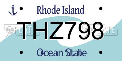 THZ798 Rhode Island License Plate