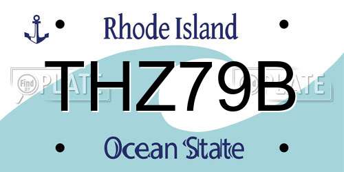 THZ79B Rhode Island License Plate