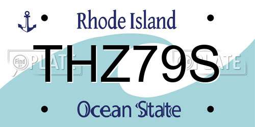 THZ79S Rhode Island License Plate