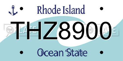 THZ8900 Rhode Island License Plate