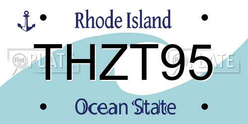 THZT95 Rhode Island License Plate