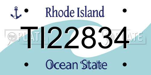 TI22834 Rhode Island License Plate