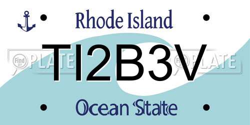 TI2B3V Rhode Island License Plate