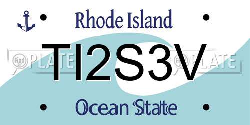 TI2S3V Rhode Island License Plate