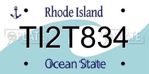TI2T834 Rhode Island License Plate