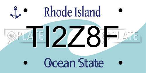 TI2Z8F Rhode Island License Plate
