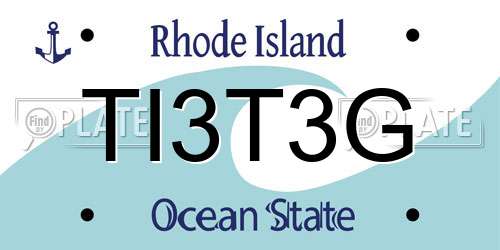 TI3T3G Rhode Island License Plate