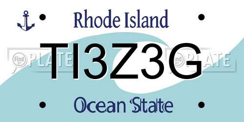 TI3Z3G Rhode Island License Plate