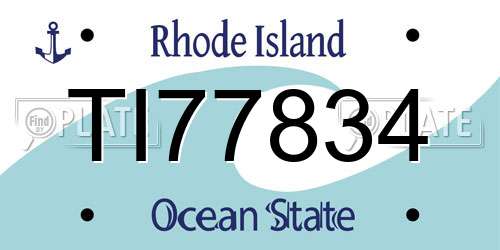 TI77834 Rhode Island License Plate