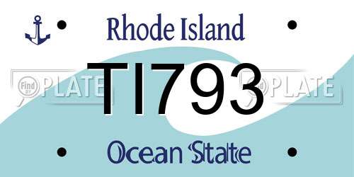 TI793 Rhode Island License Plate