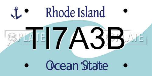 TI7A3B Rhode Island License Plate