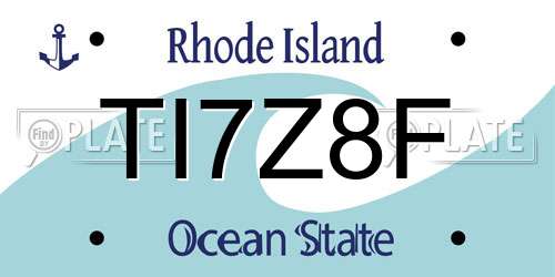 TI7Z8F Rhode Island License Plate