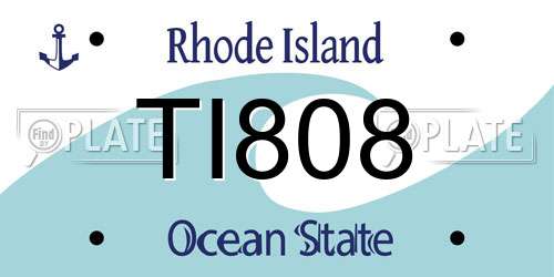 TI808 Rhode Island License Plate