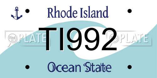 TI992 Rhode Island License Plate