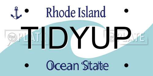 TIDYUP Rhode Island License Plate