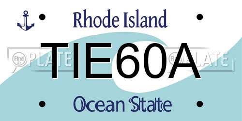 TIE60A Rhode Island License Plate