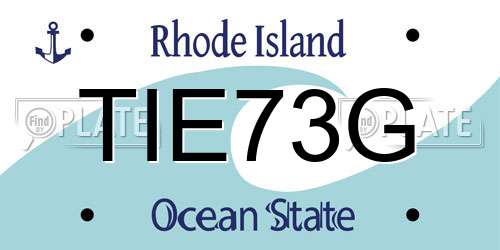 TIE73G Rhode Island License Plate
