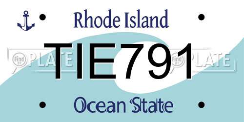 TIE791 Rhode Island License Plate