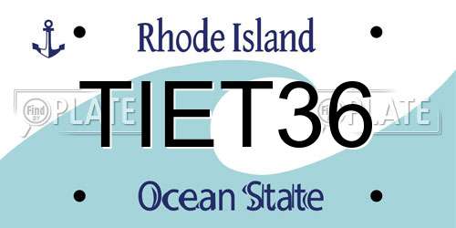 TIET36 Rhode Island License Plate