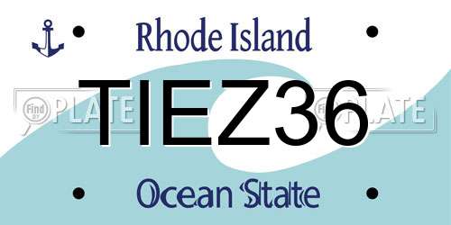 TIEZ36 Rhode Island License Plate