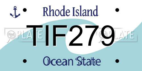 TIF279 Rhode Island License Plate