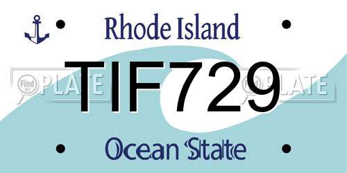 TIF729 Rhode Island License Plate