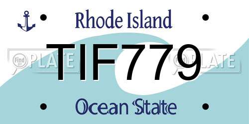 TIF779 Rhode Island License Plate