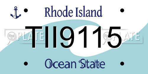 TII9115 Rhode Island License Plate