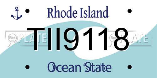 TII9118 Rhode Island License Plate