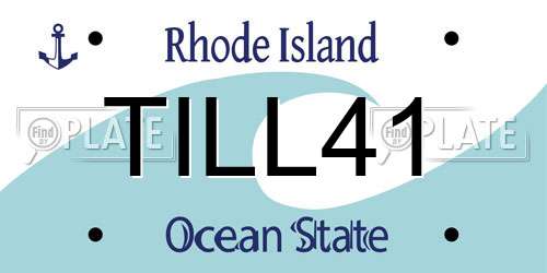TILL41 Rhode Island License Plate