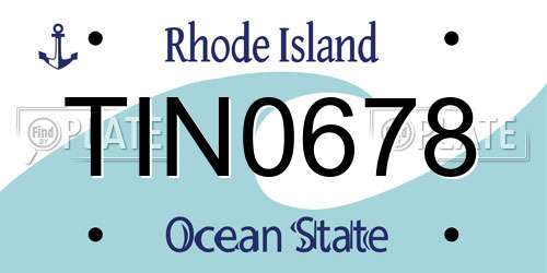 TIN0678 Rhode Island License Plate