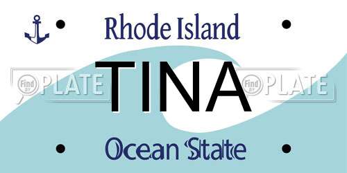 TINA Rhode Island License Plate