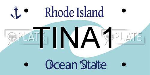 TINA1 Rhode Island License Plate
