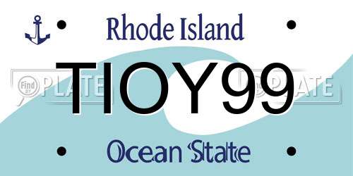 TIOY99 Rhode Island License Plate