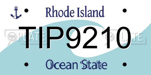 TIP9210 Rhode Island License Plate