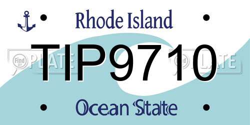 TIP9710 Rhode Island License Plate