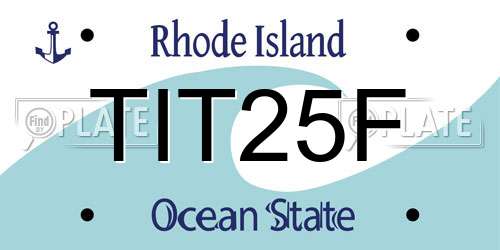 TIT25F Rhode Island License Plate
