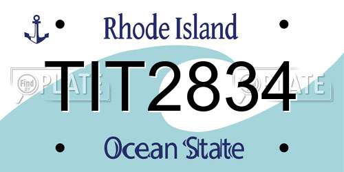 TIT2834 Rhode Island License Plate