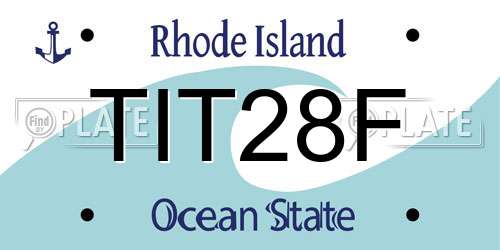 TIT28F Rhode Island License Plate