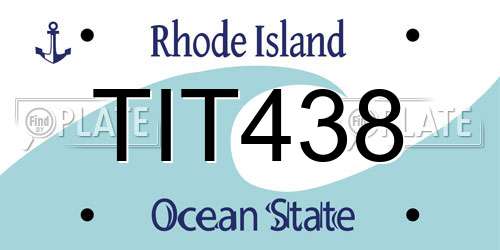 TIT438 Rhode Island License Plate