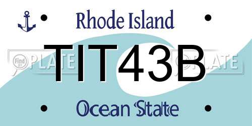 TIT43B Rhode Island License Plate