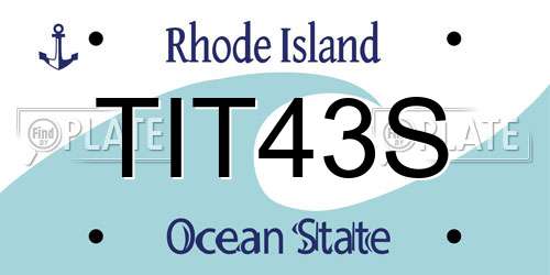 TIT43S Rhode Island License Plate